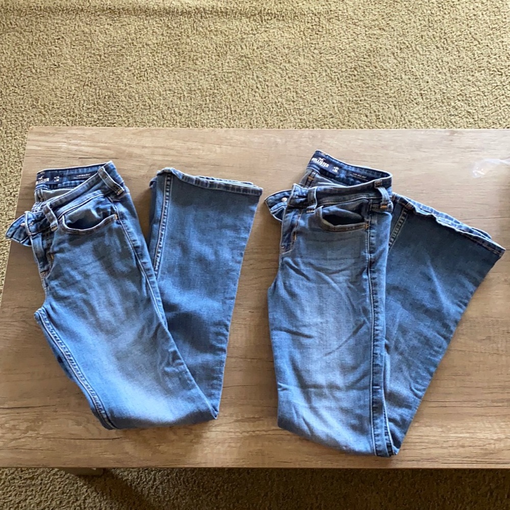 Two pair of Hollister bootcut jeans